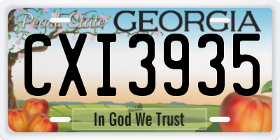 GA license plate CXI3935