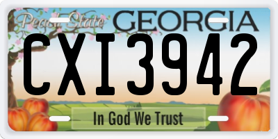 GA license plate CXI3942