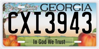 GA license plate CXI3943
