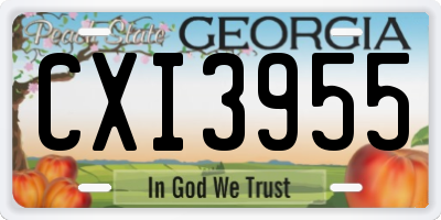 GA license plate CXI3955