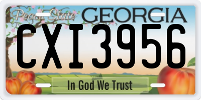 GA license plate CXI3956