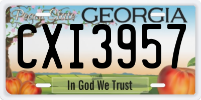 GA license plate CXI3957