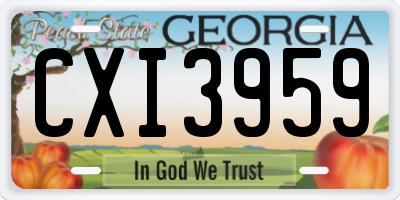 GA license plate CXI3959