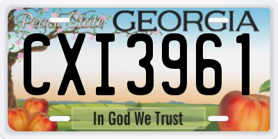 GA license plate CXI3961