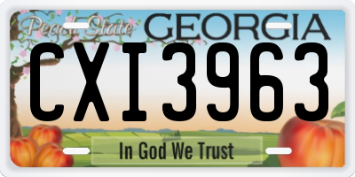 GA license plate CXI3963