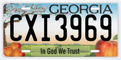 GA license plate CXI3969