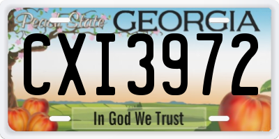 GA license plate CXI3972