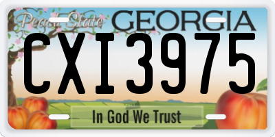 GA license plate CXI3975