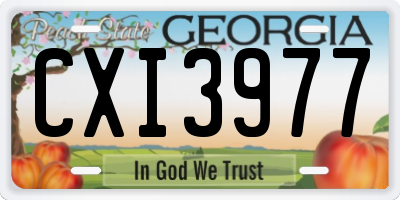 GA license plate CXI3977