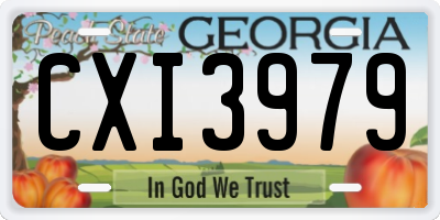 GA license plate CXI3979