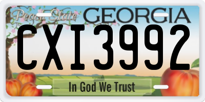 GA license plate CXI3992