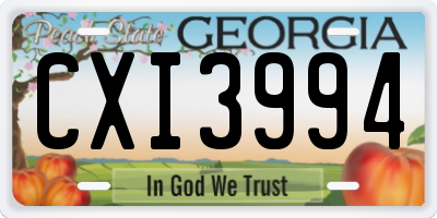 GA license plate CXI3994