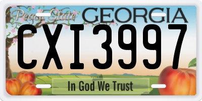 GA license plate CXI3997
