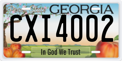 GA license plate CXI4002