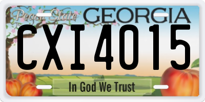 GA license plate CXI4015