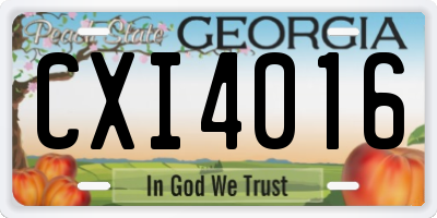 GA license plate CXI4016