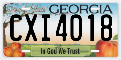 GA license plate CXI4018