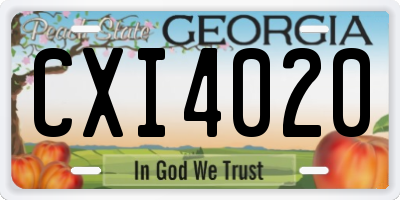 GA license plate CXI4020