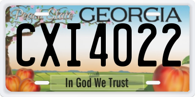 GA license plate CXI4022