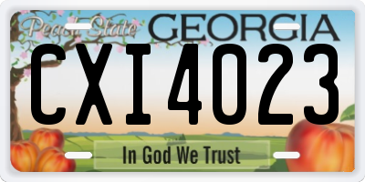 GA license plate CXI4023