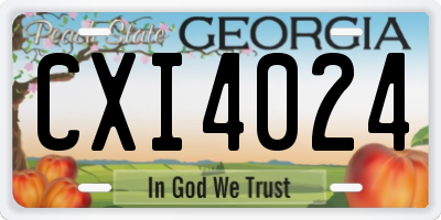 GA license plate CXI4024