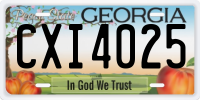 GA license plate CXI4025