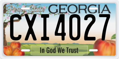 GA license plate CXI4027
