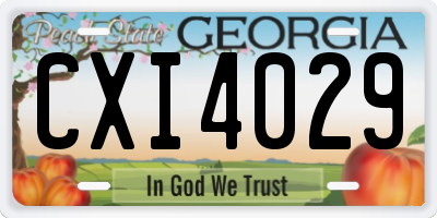 GA license plate CXI4029