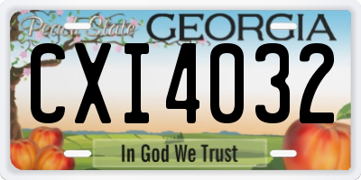 GA license plate CXI4032