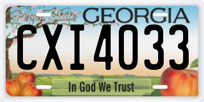 GA license plate CXI4033