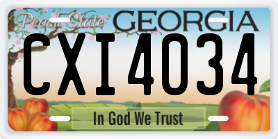 GA license plate CXI4034