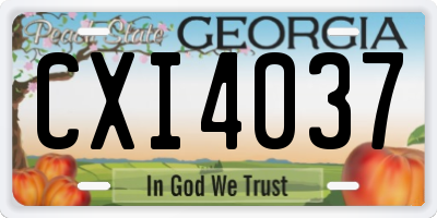 GA license plate CXI4037