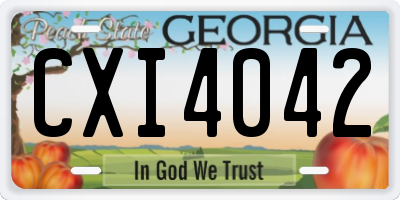 GA license plate CXI4042