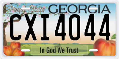 GA license plate CXI4044