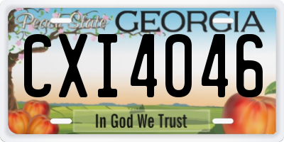 GA license plate CXI4046