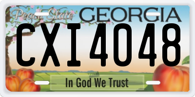 GA license plate CXI4048