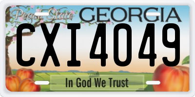 GA license plate CXI4049