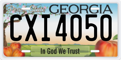 GA license plate CXI4050