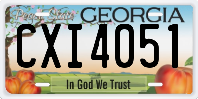 GA license plate CXI4051