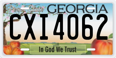 GA license plate CXI4062