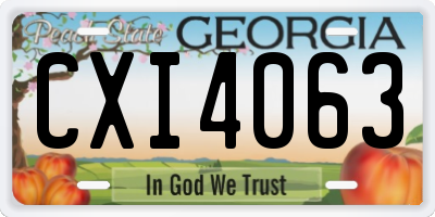 GA license plate CXI4063