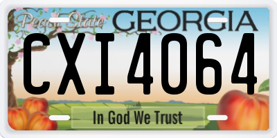 GA license plate CXI4064