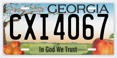 GA license plate CXI4067