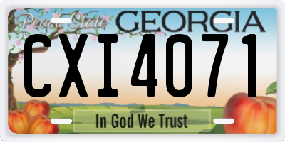 GA license plate CXI4071