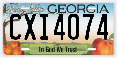 GA license plate CXI4074