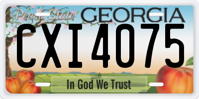 GA license plate CXI4075