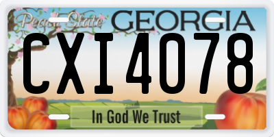 GA license plate CXI4078