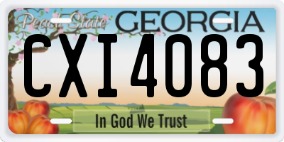 GA license plate CXI4083