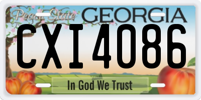 GA license plate CXI4086