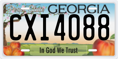 GA license plate CXI4088
